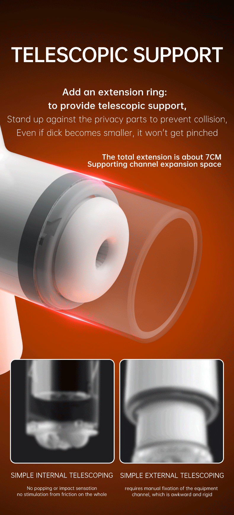 Hands Free Automatic Telescopic Rotating Male Suction Cup