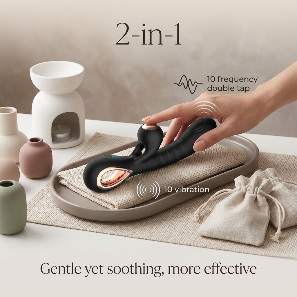 Premium 2-in-1 Body Relaxation Massager with Metal Pull Ring rabbit vibrator