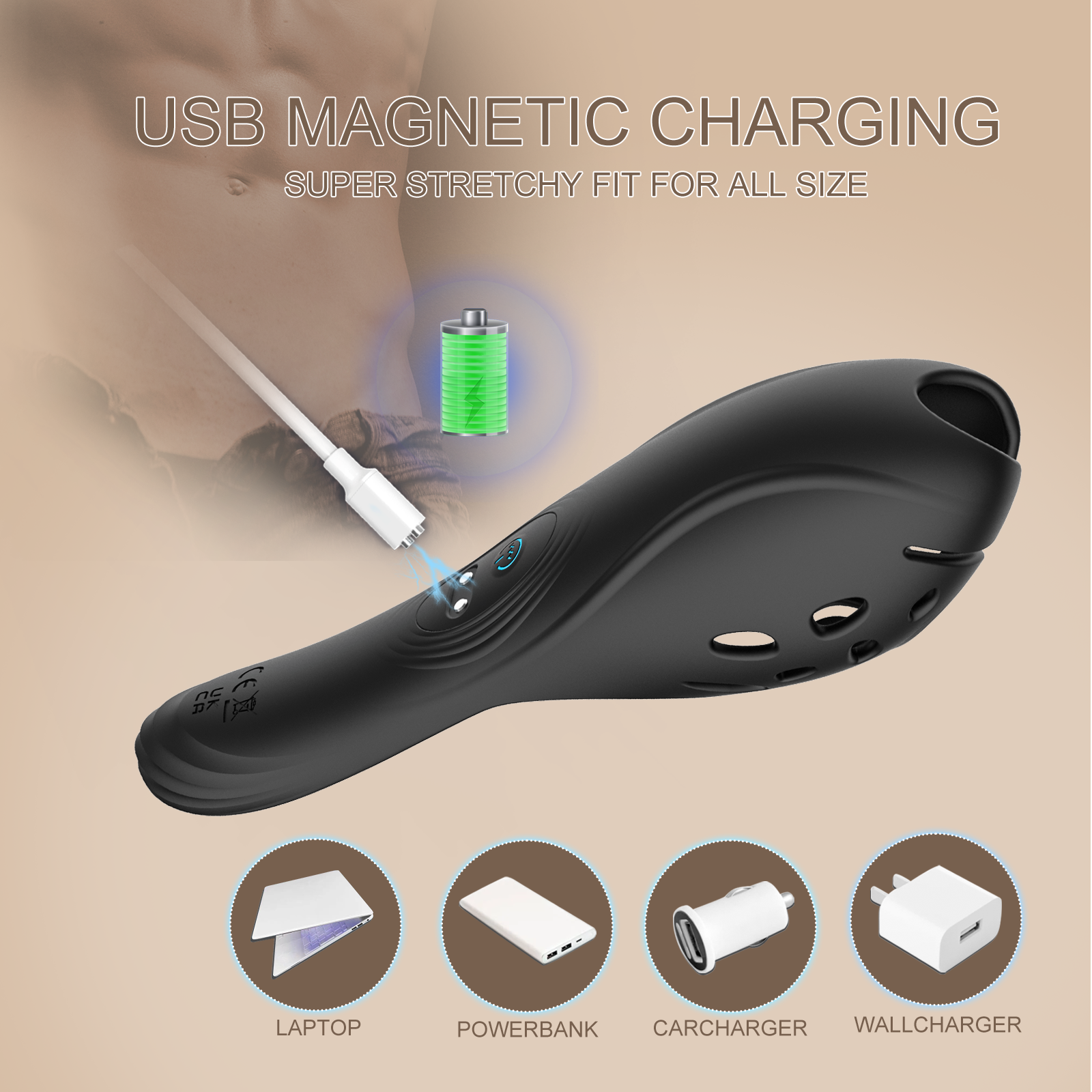 2-in-1 Silicone Massage Device for Men | Multi-Mode Relaxation Tool