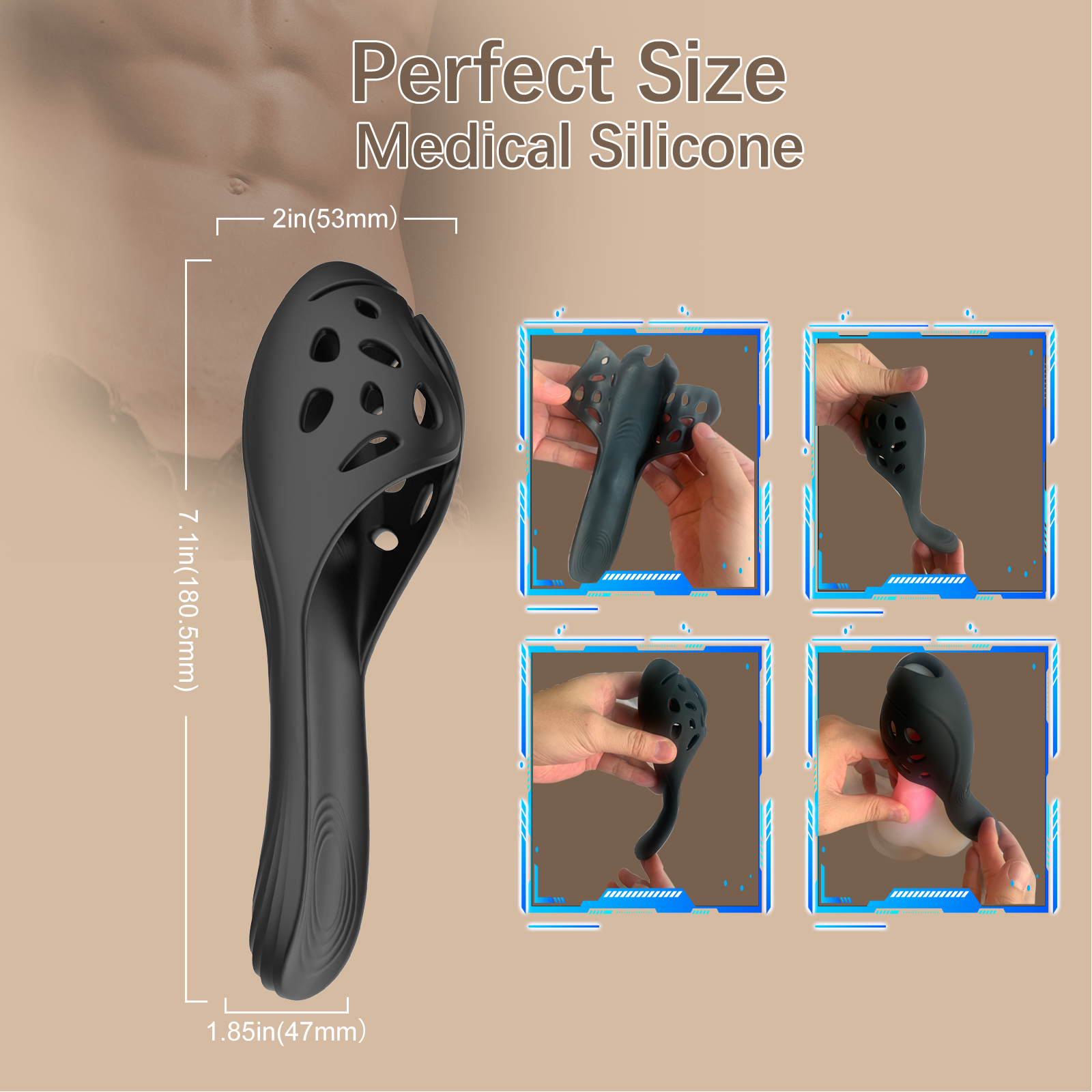 2-in-1 Silicone Massage Device for Men | Multi-Mode Relaxation Tool