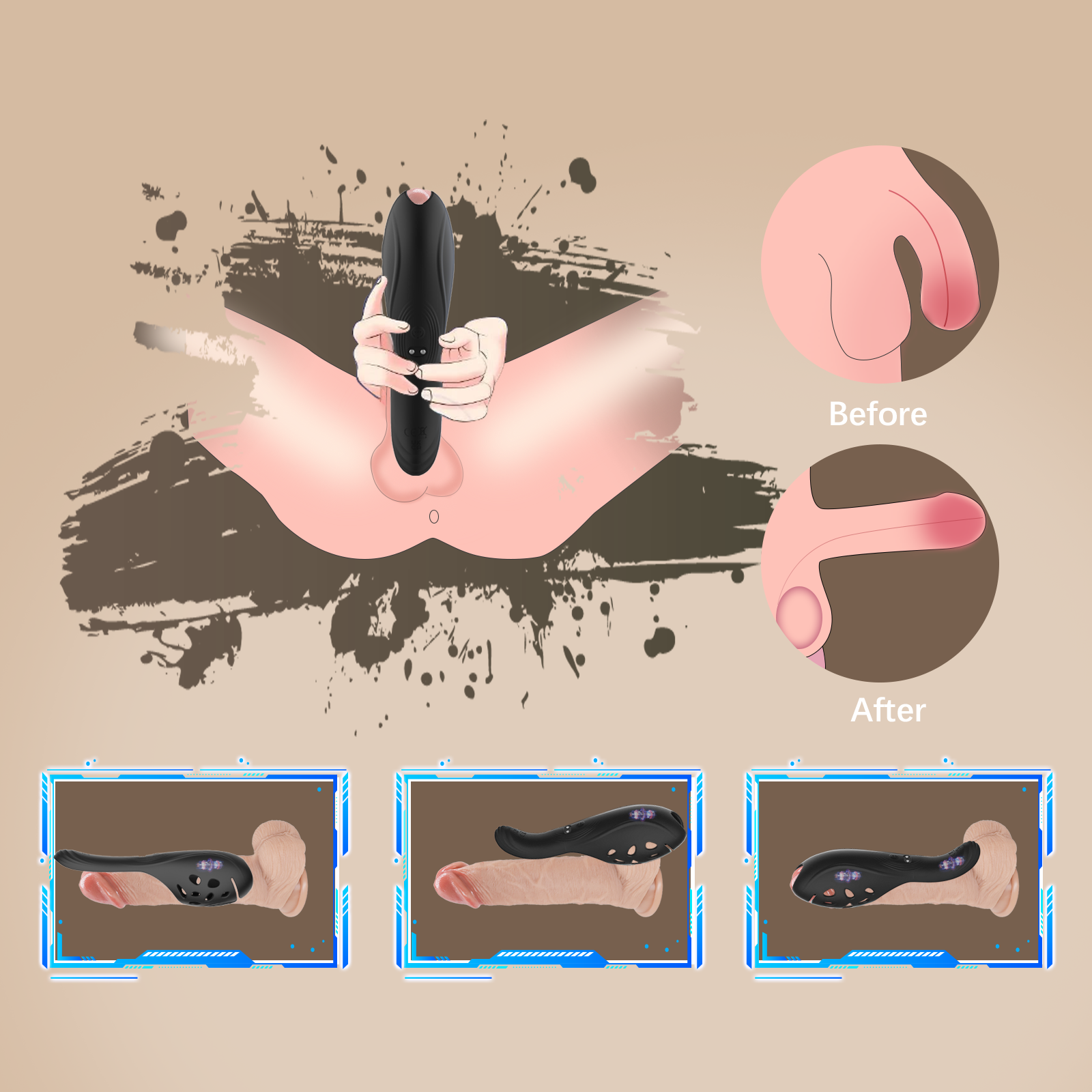 2-in-1 Silicone Massage Device for Men | Multi-Mode Relaxation Tool