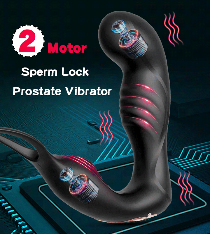 Male Prostate Massage Vibrator Double Ring Anal silicone-mens-prostate-stimulation-toy