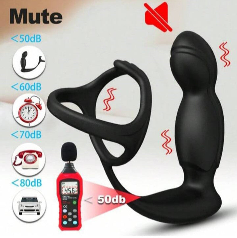 Remote control 360° rocking vibration male prostate massager