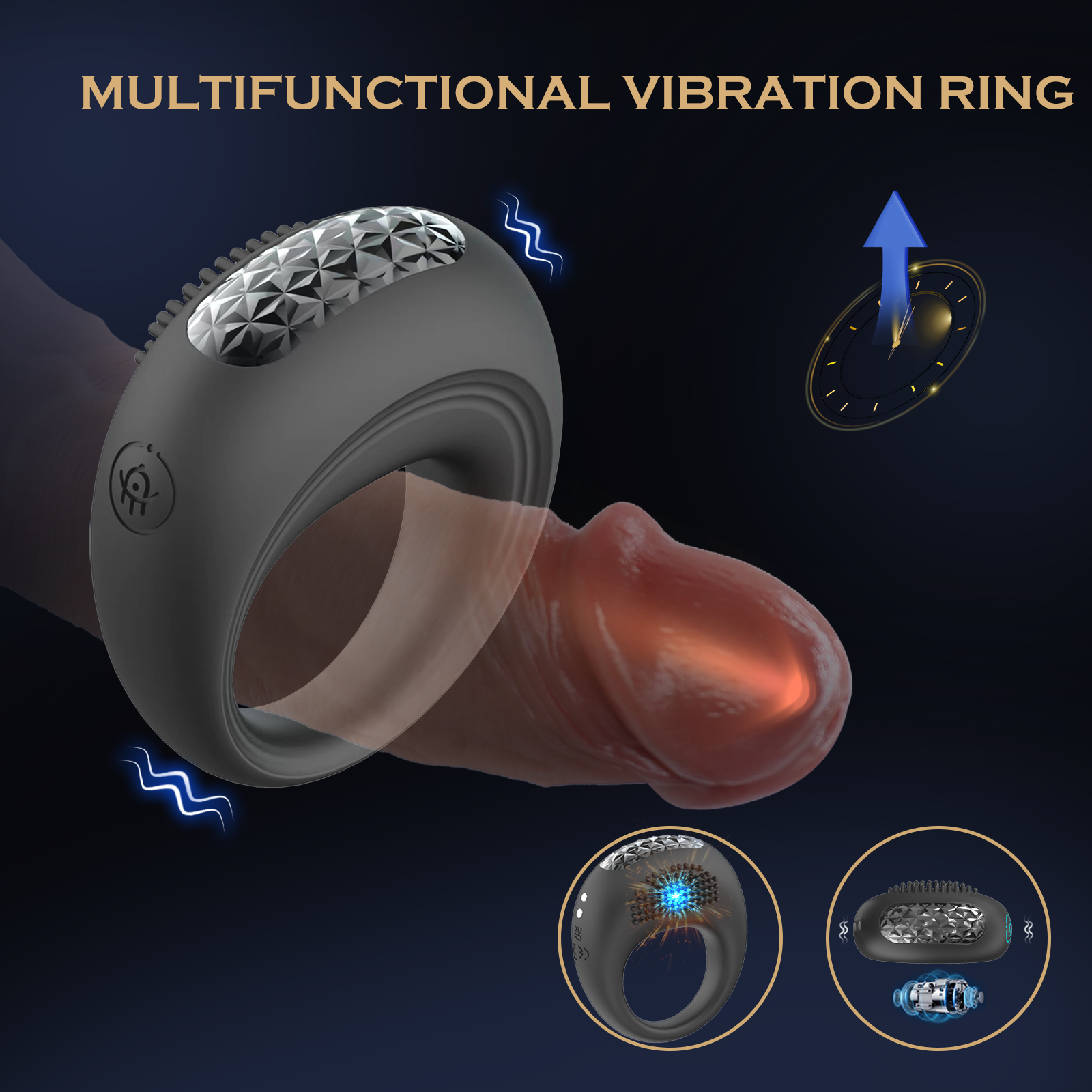 Silicone Wellness Ring for Men | Multi-Mode Vibration Massager