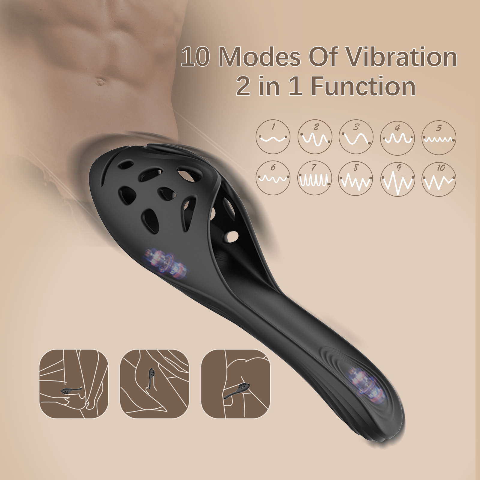 2-in-1 Silicone Massage Device for Men | Multi-Mode Relaxation Tool