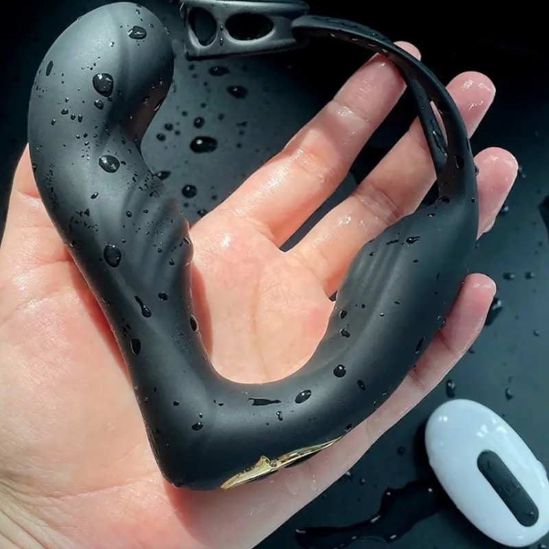 Male Prostate Massage Vibrator Double Ring Anal silicone-mens-prostate-stimulation-toy