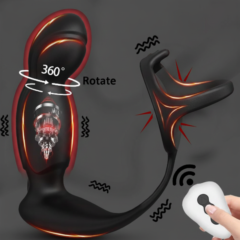 Remote control  360° rocking vibration  male prostate massager