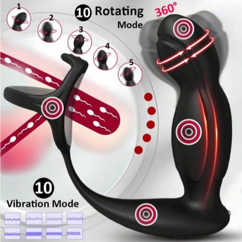 Remote control  360° rocking vibration  male prostate massager
